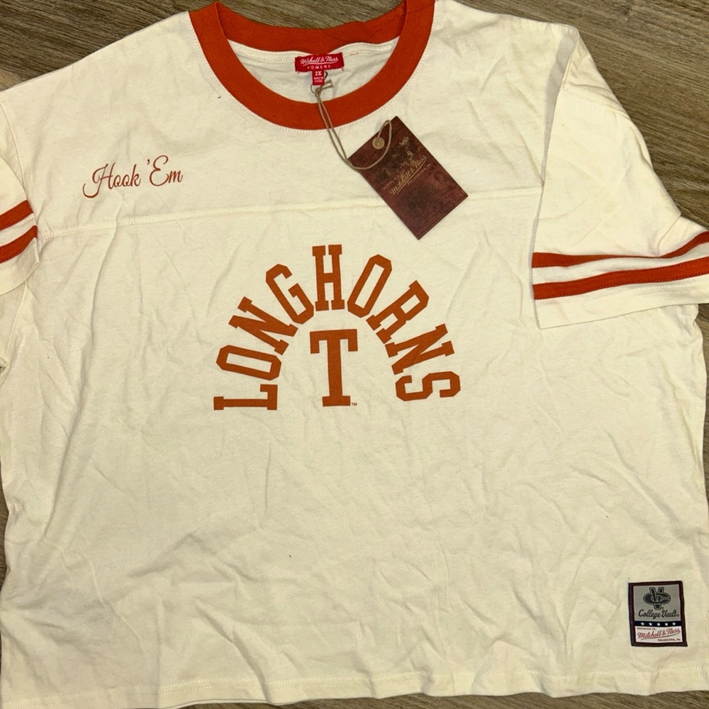 Mitchell & Ness Cream and Orange T-Shirt
